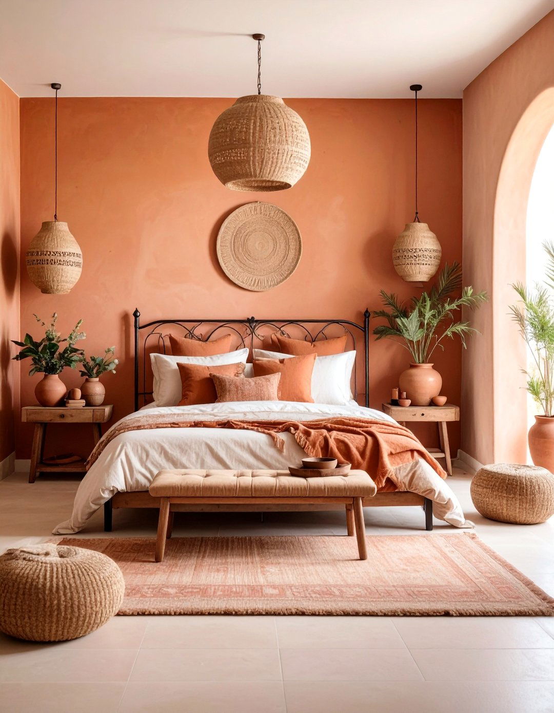 Warm Terracotta Limewash Mediterranean Bedroom - 25 Limewash Bedroom Ideas