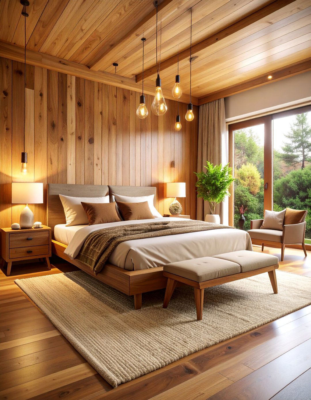 Warm Wood Bedroom with Natural Grain Features - 25 Relaxing Bedroom Ideas