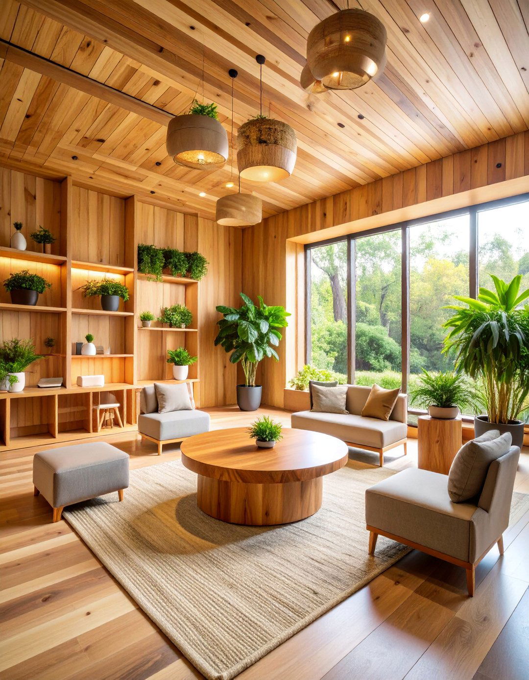 Warm Wood Natural Office with Organic Flow - 25 Therapist Office Decor Ideas