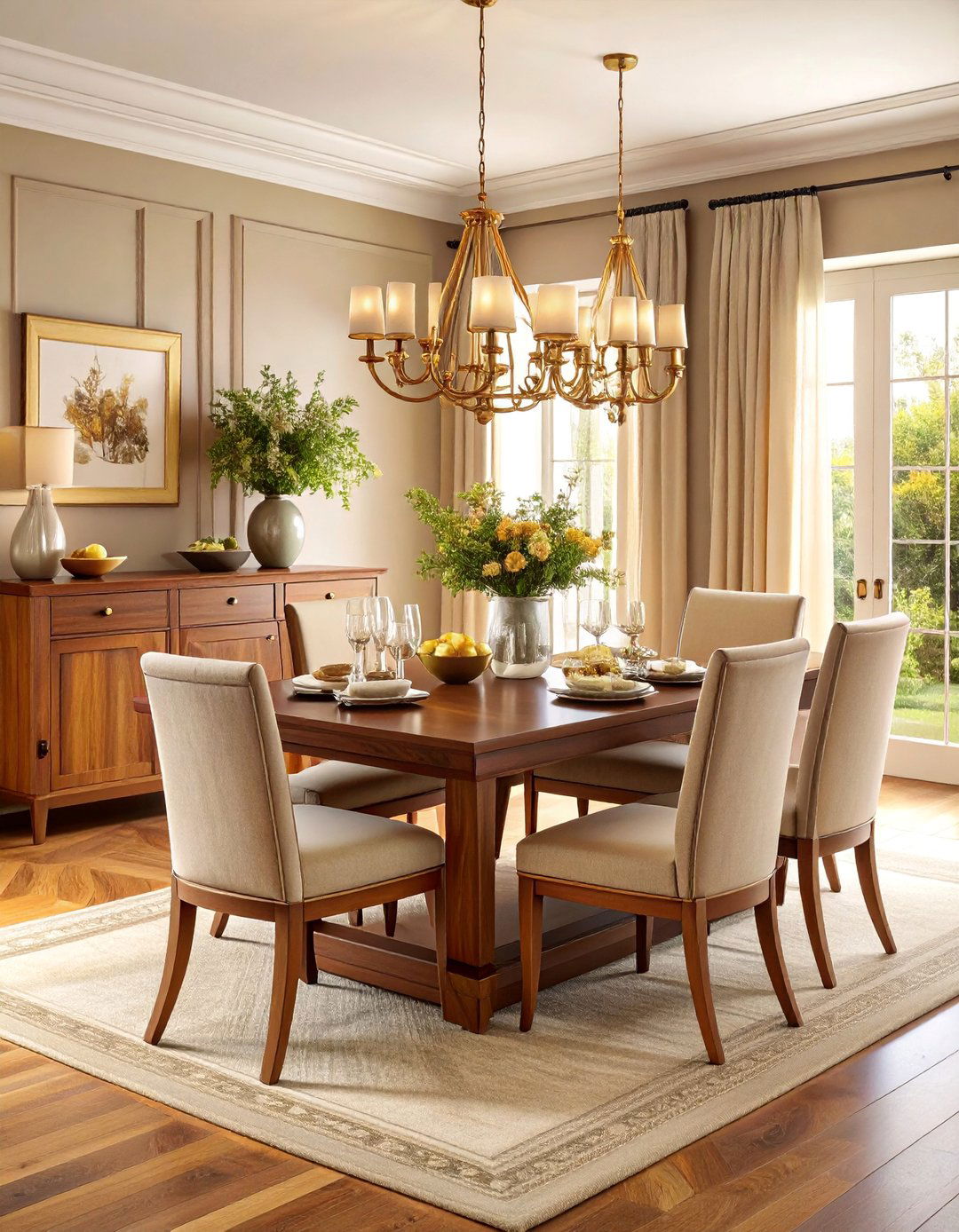 Warm Wood Tone Dining Room with Brass Accents - 25 Mid-century Modern Dining Rooms