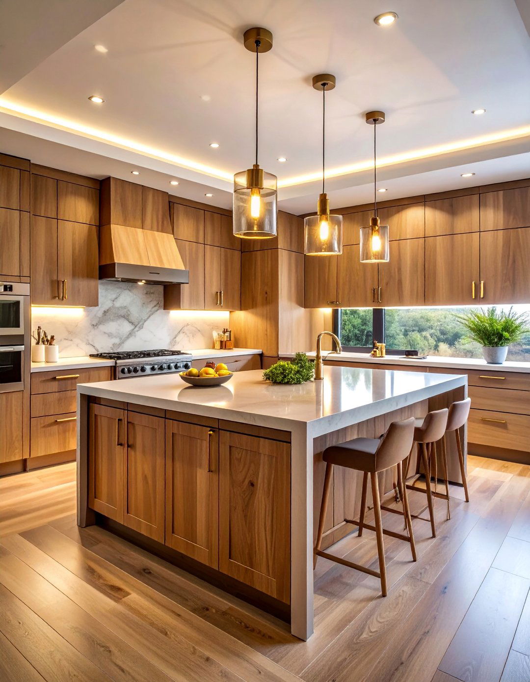 Warm Wood Tone Kitchen with Natural Oak Cabinetry - 25 Cozy Kitchen Ideas