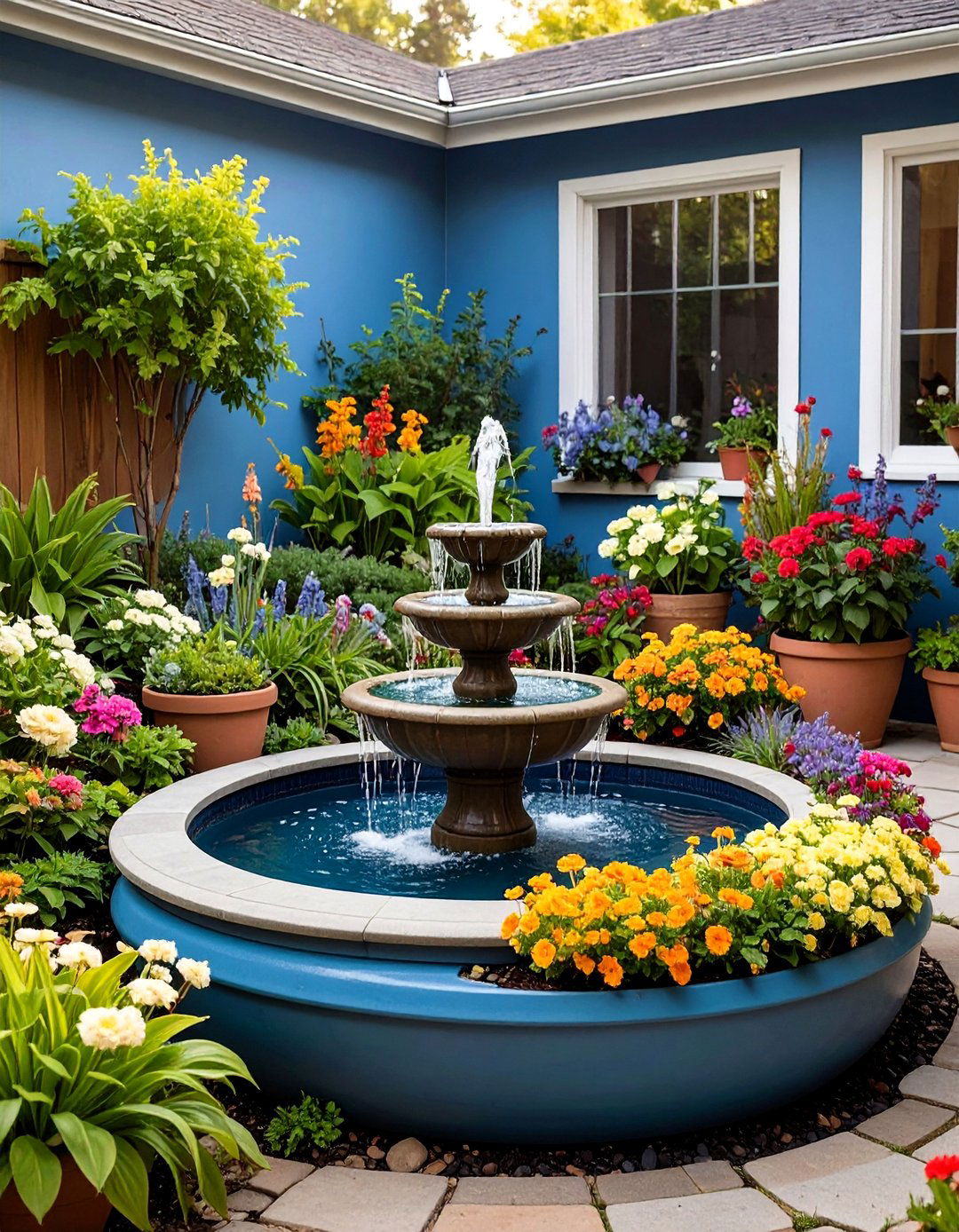 Water Feature Container Garden - 25 Corner Garden Ideas With Pots