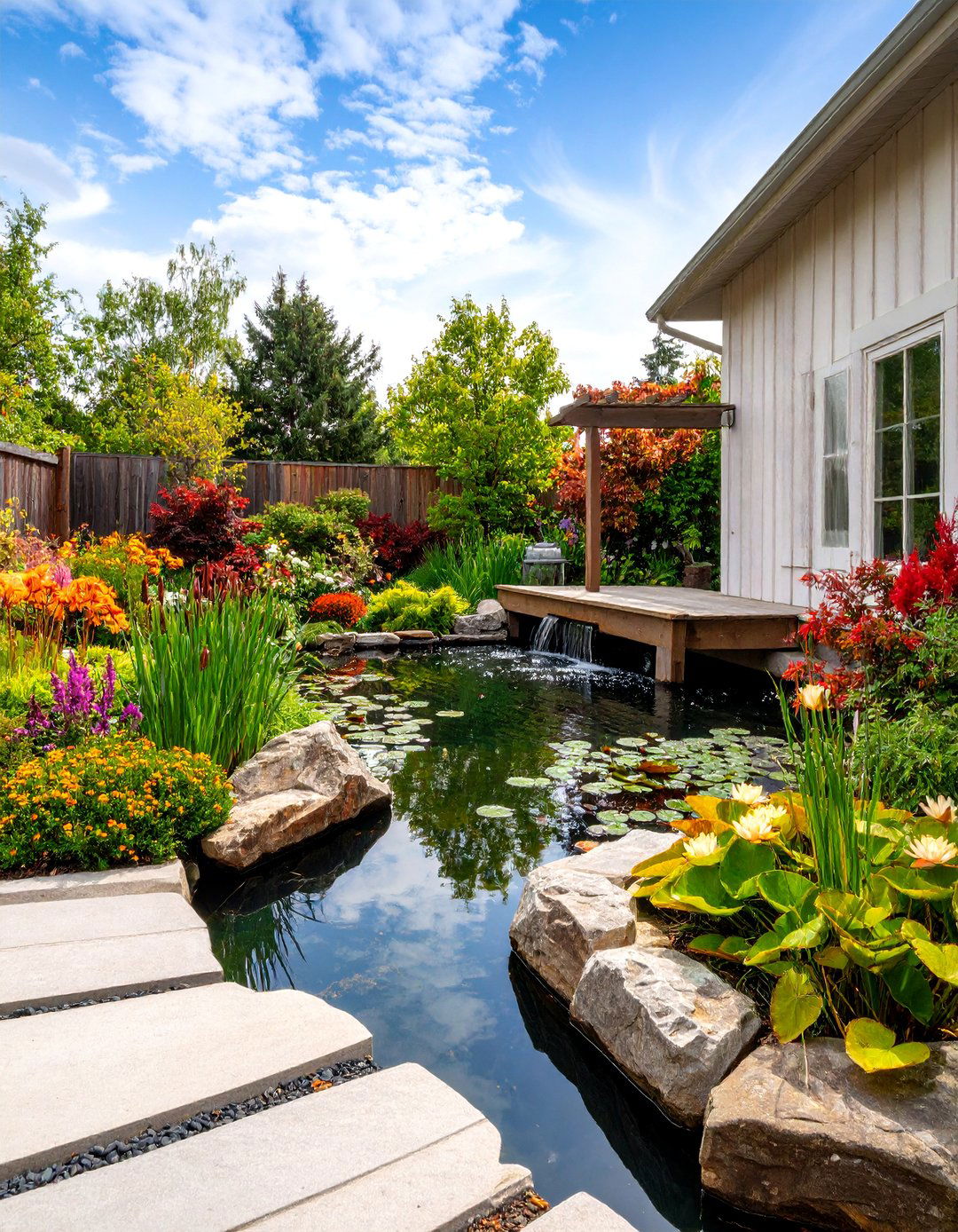 Water Garden Sanctuary with Pond Features - 25 Secret Garden Ideas