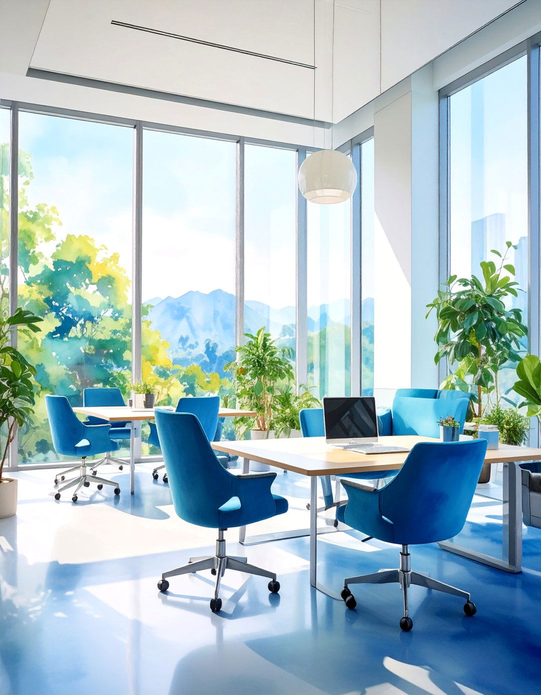 Watercolor Eucalyptus Serenity - 25 Office Wallpaper Ideas