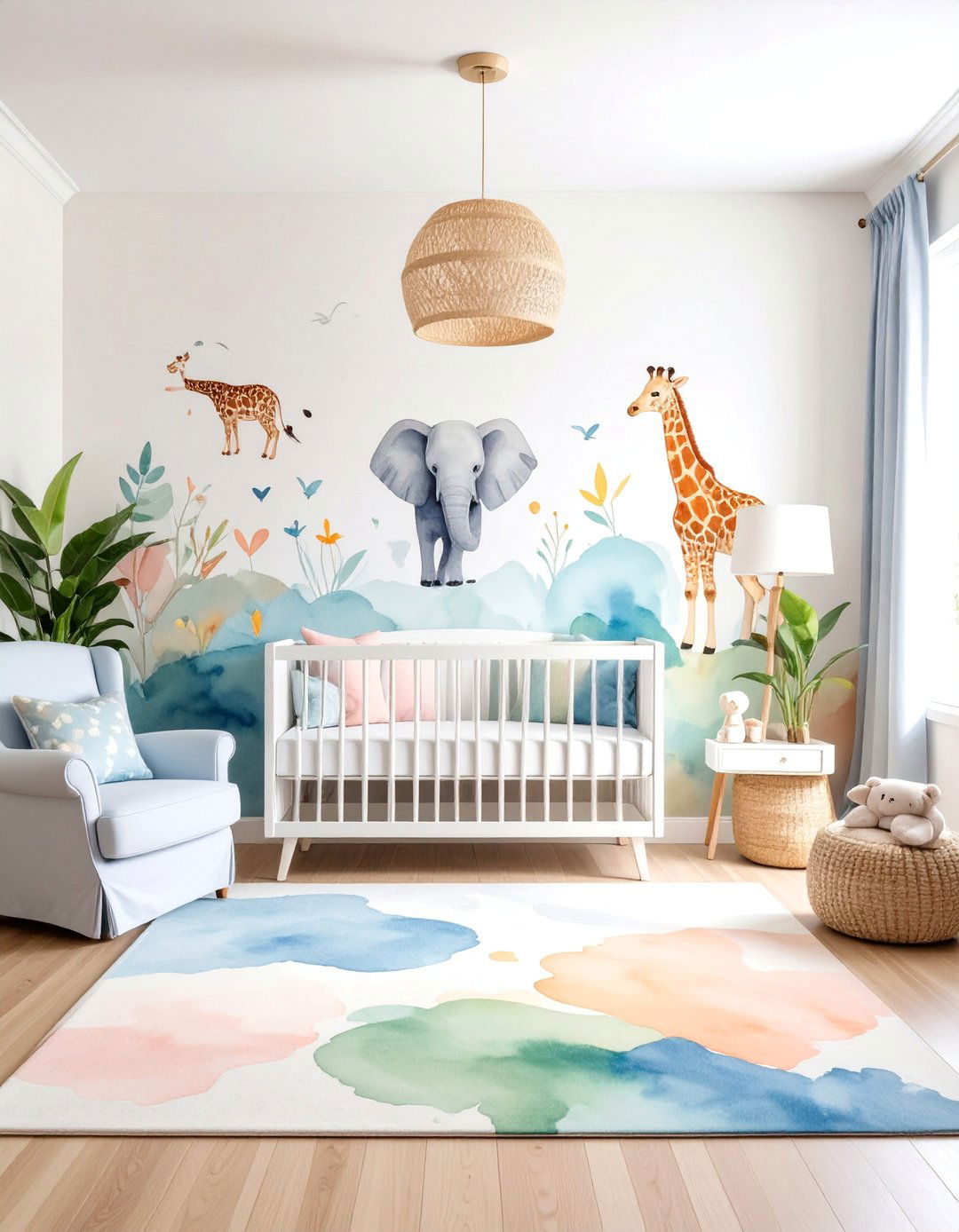 Watercolor Safari Dreamscape - 25 Safari Nursery Decor Ideas