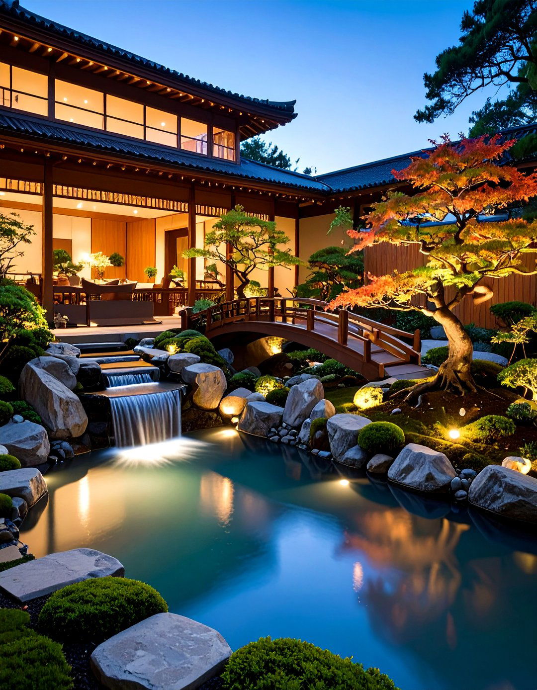 Waterfall Edge Bonsai Garden - 25 Bonsai Garden Ideas
