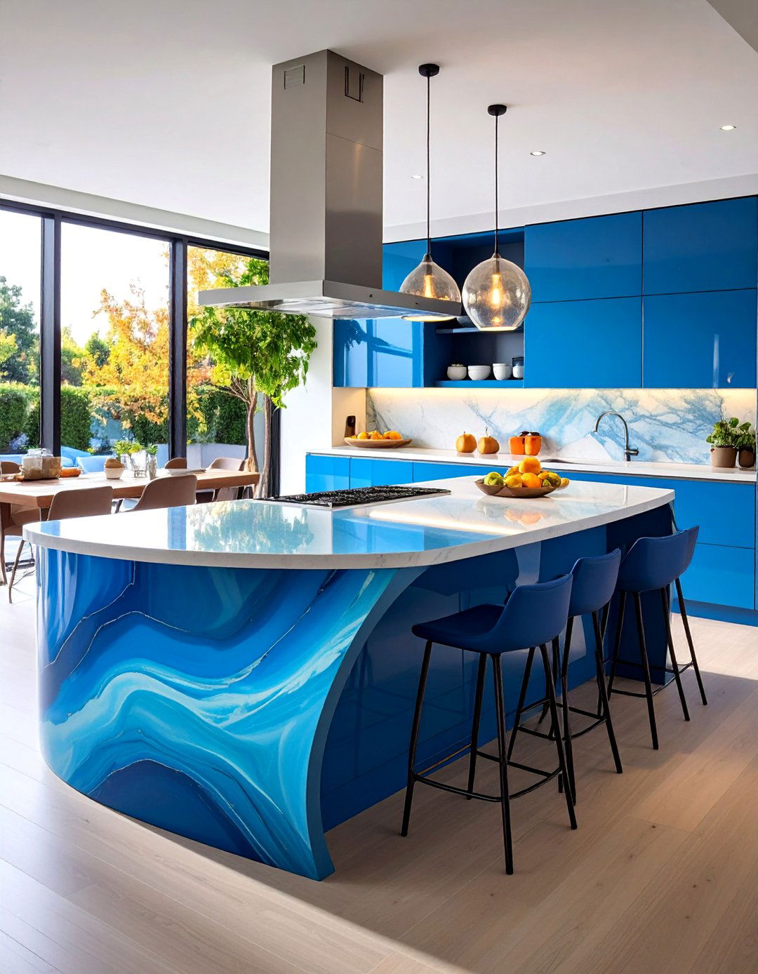 Waterfall Island with Curved Edges - 25 Waterfall Kitchen Island Ideas