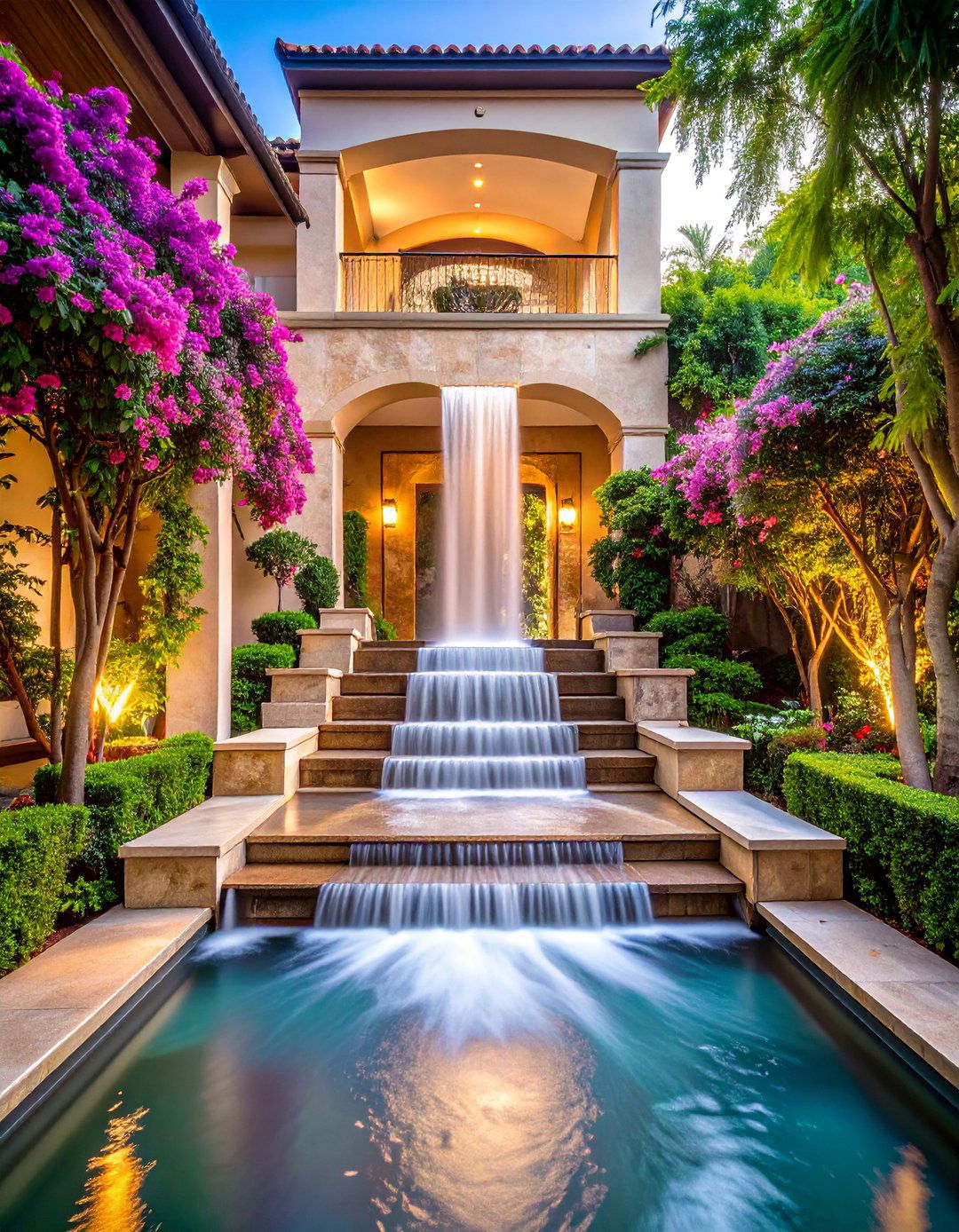 Waterfall Staircase Design - 25 Pondless Waterfall Design Ideas