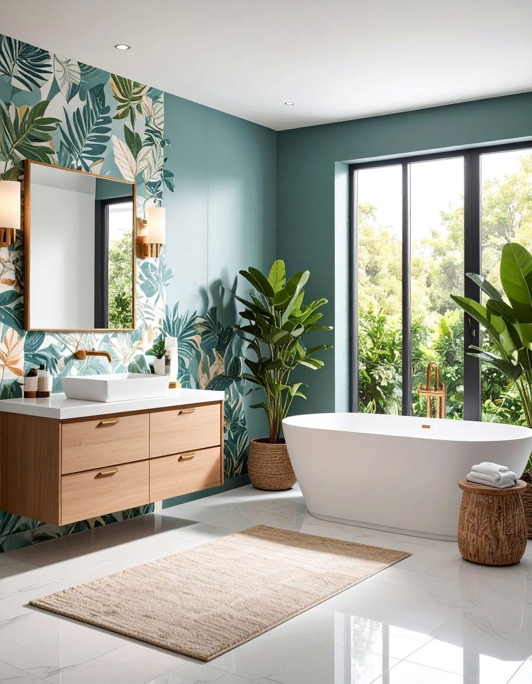 Waterproof Wallpaper Backsplash - 25 Bathroom Backsplash Ideas