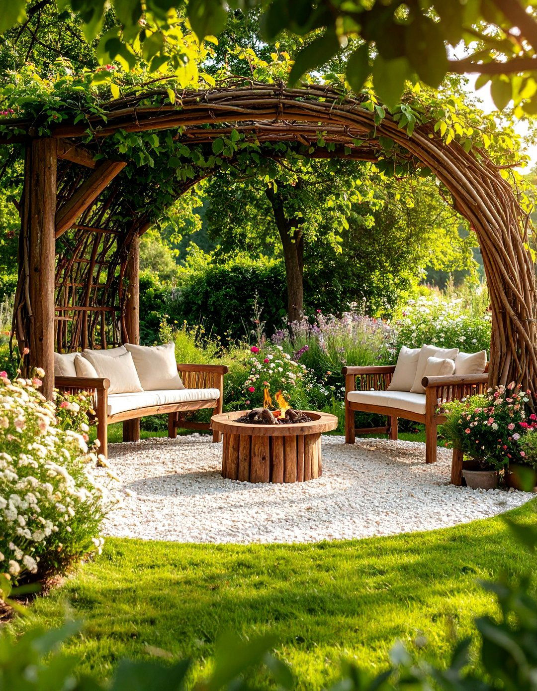Wattle Hurdle Rustic Garden Shade Screens - 25 Garden Shade Ideas