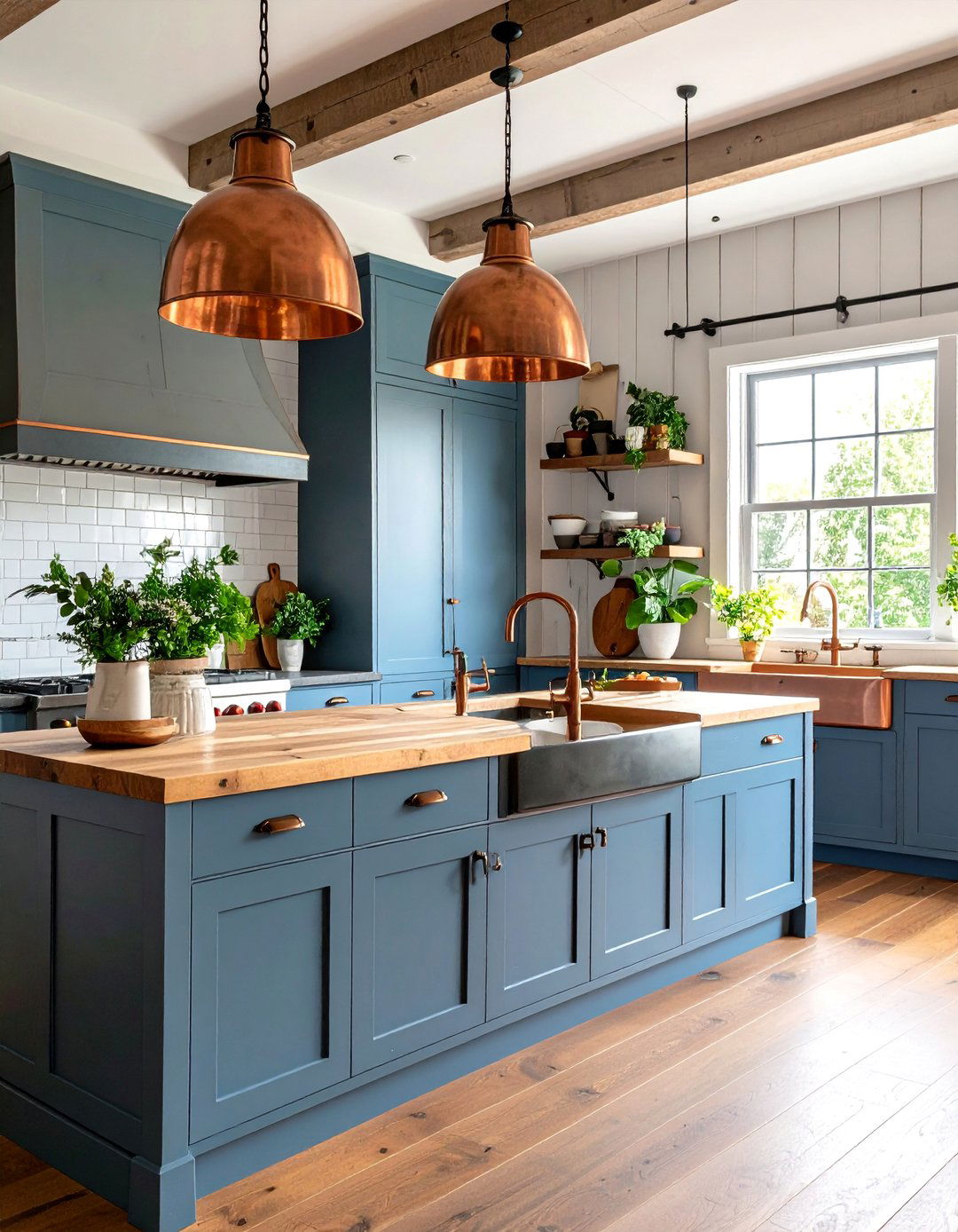 Weathered Barnwood Shiplap with Copper Accents - 25 Shiplap Backsplash Ideas for Your Kitchen