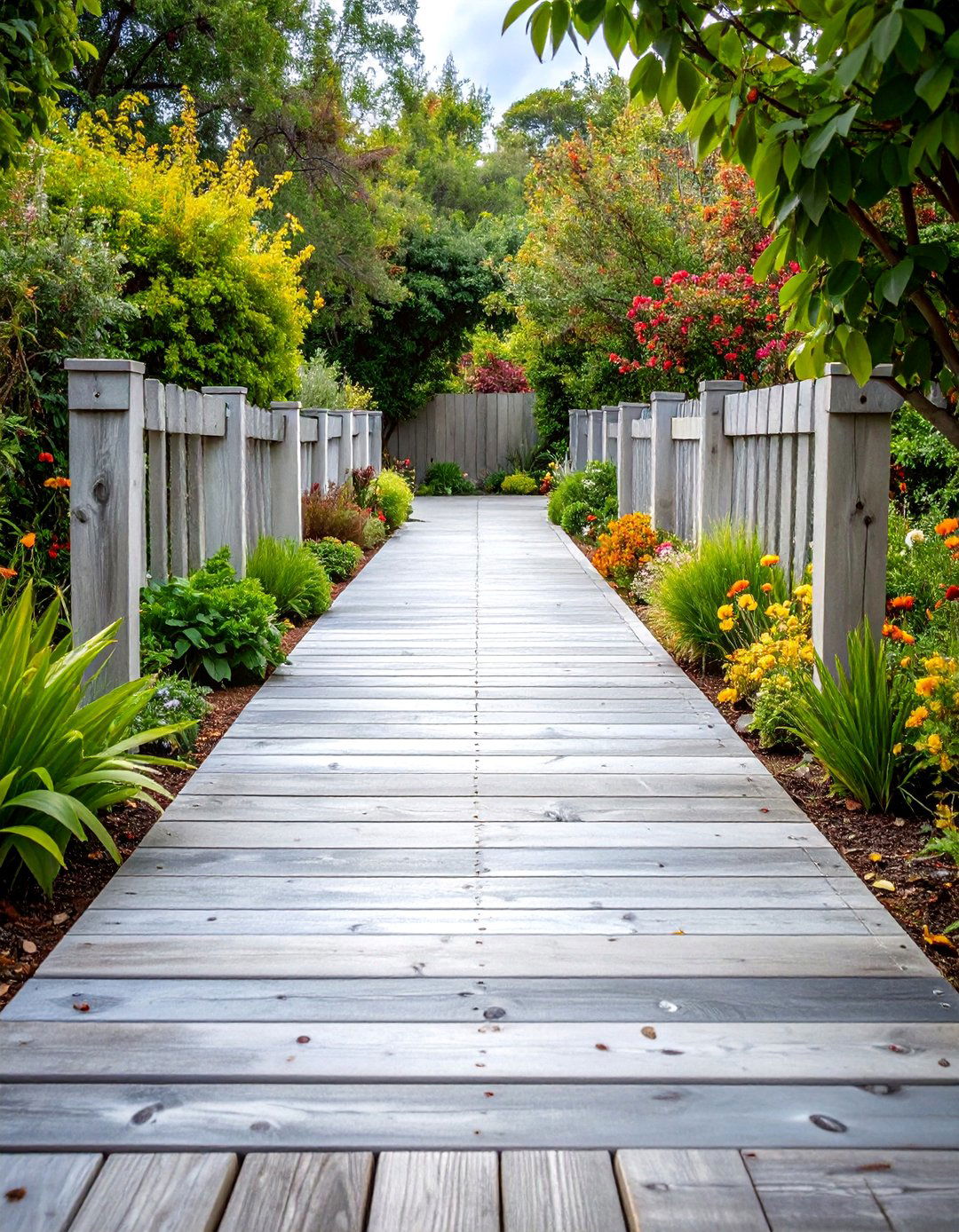Weathered Driftwood Style Walkway - 25 Wooden Walkway Ideas