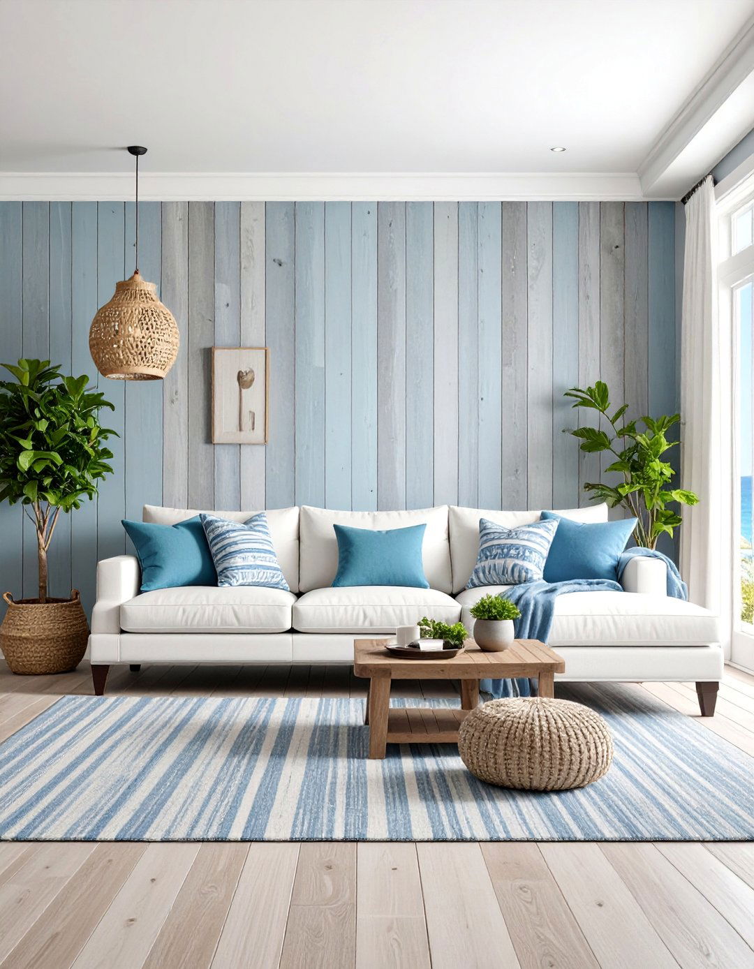 Weathered Gray Living Room Coastal - 25 shiplap accent wall ideas