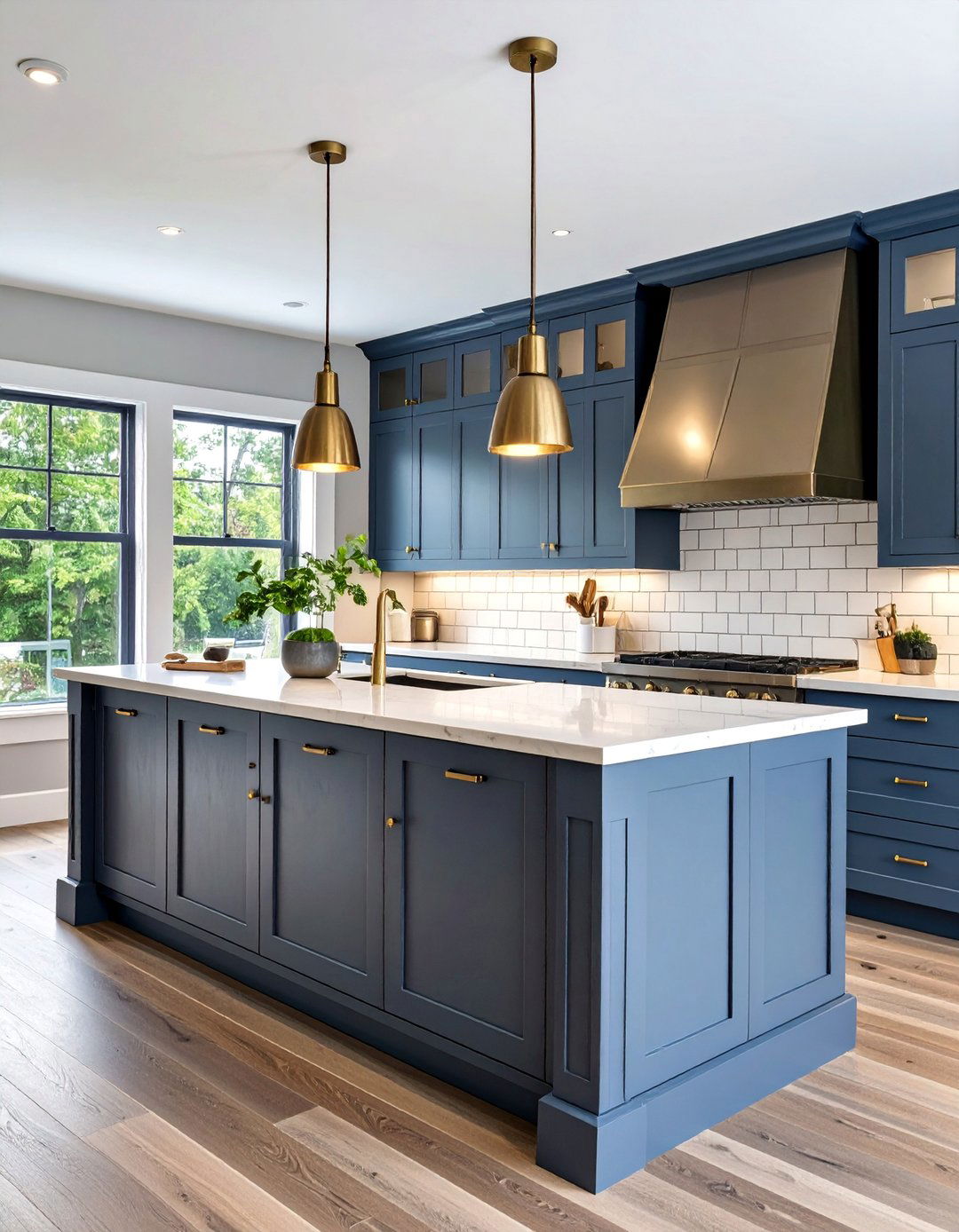 Weathered Gray Shiplap Kitchen Island with Brass Hardware - 25 Shiplap Kitchen Island Ideas