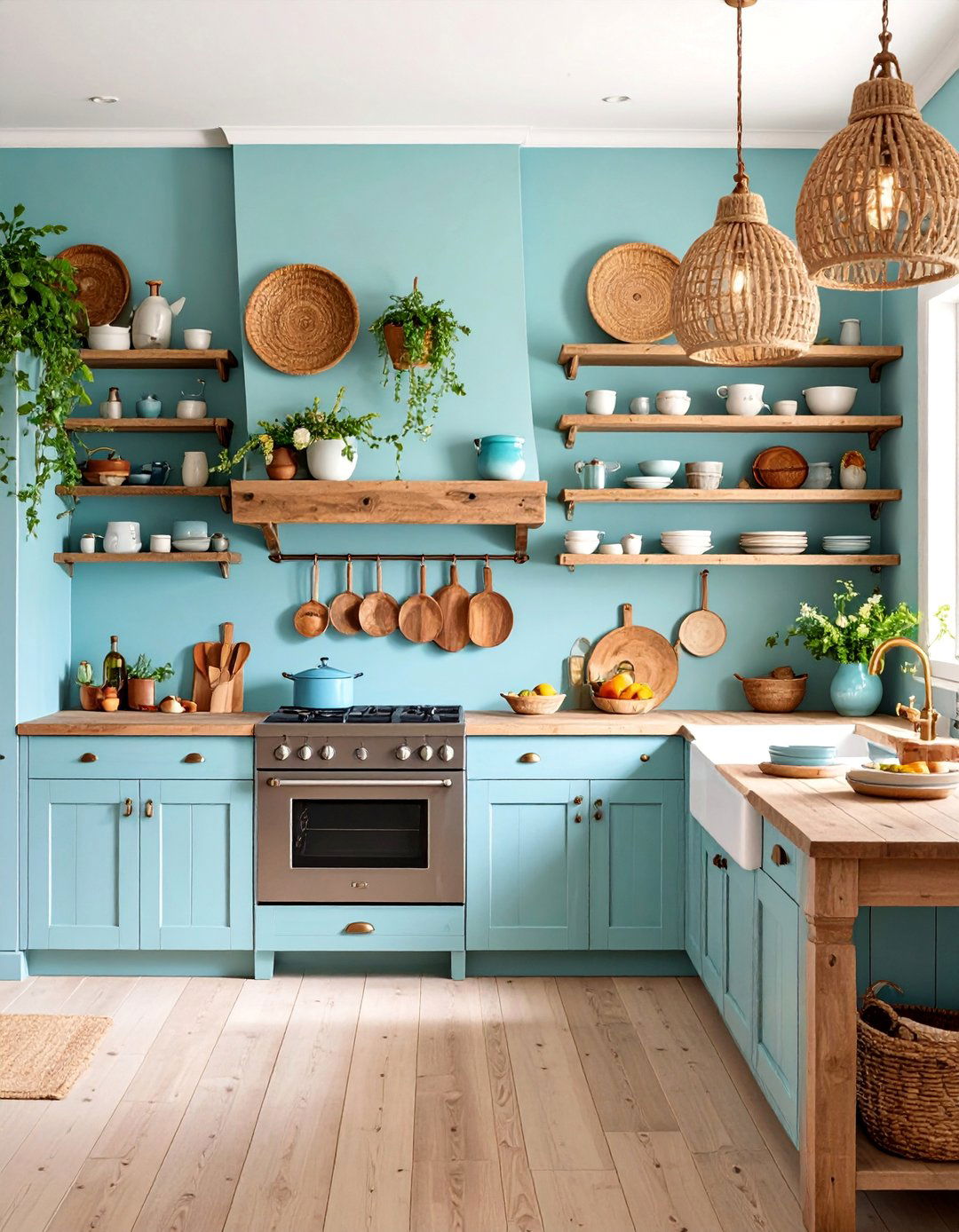 Weathered Wood Coastal Kitchen Design - 25 Nautical Decor Ideas