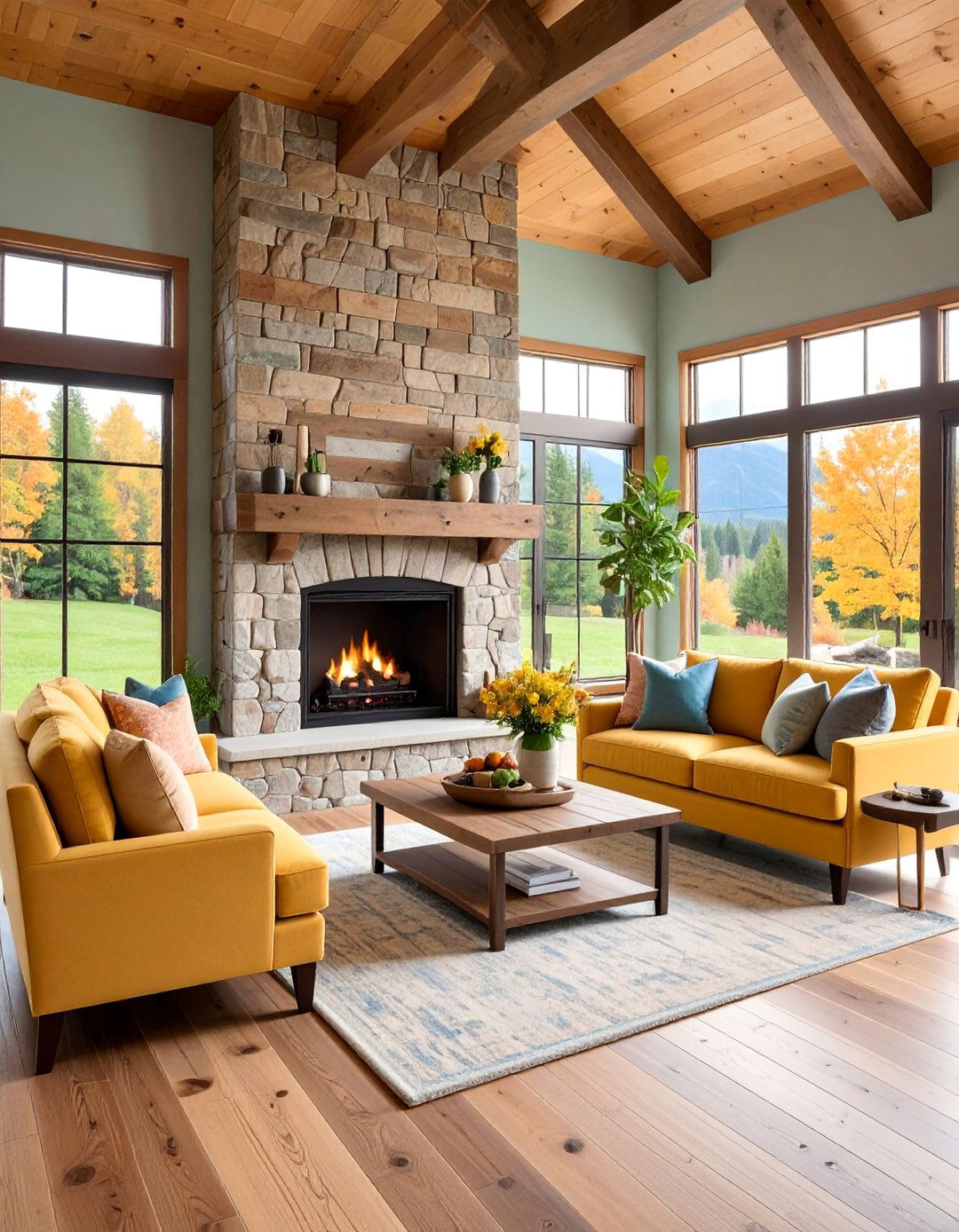 Weathered Wood Look Tile Fireplace Design - 25 Farmhouse Fireplace Tile Ideas
