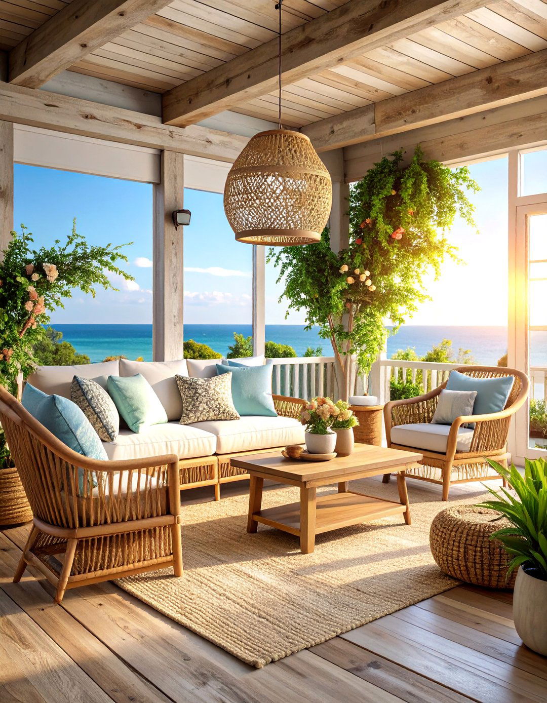 Weathered Wood Sunroom with Coastal Rustic Style - 25 Rustic Sunroom Ideas