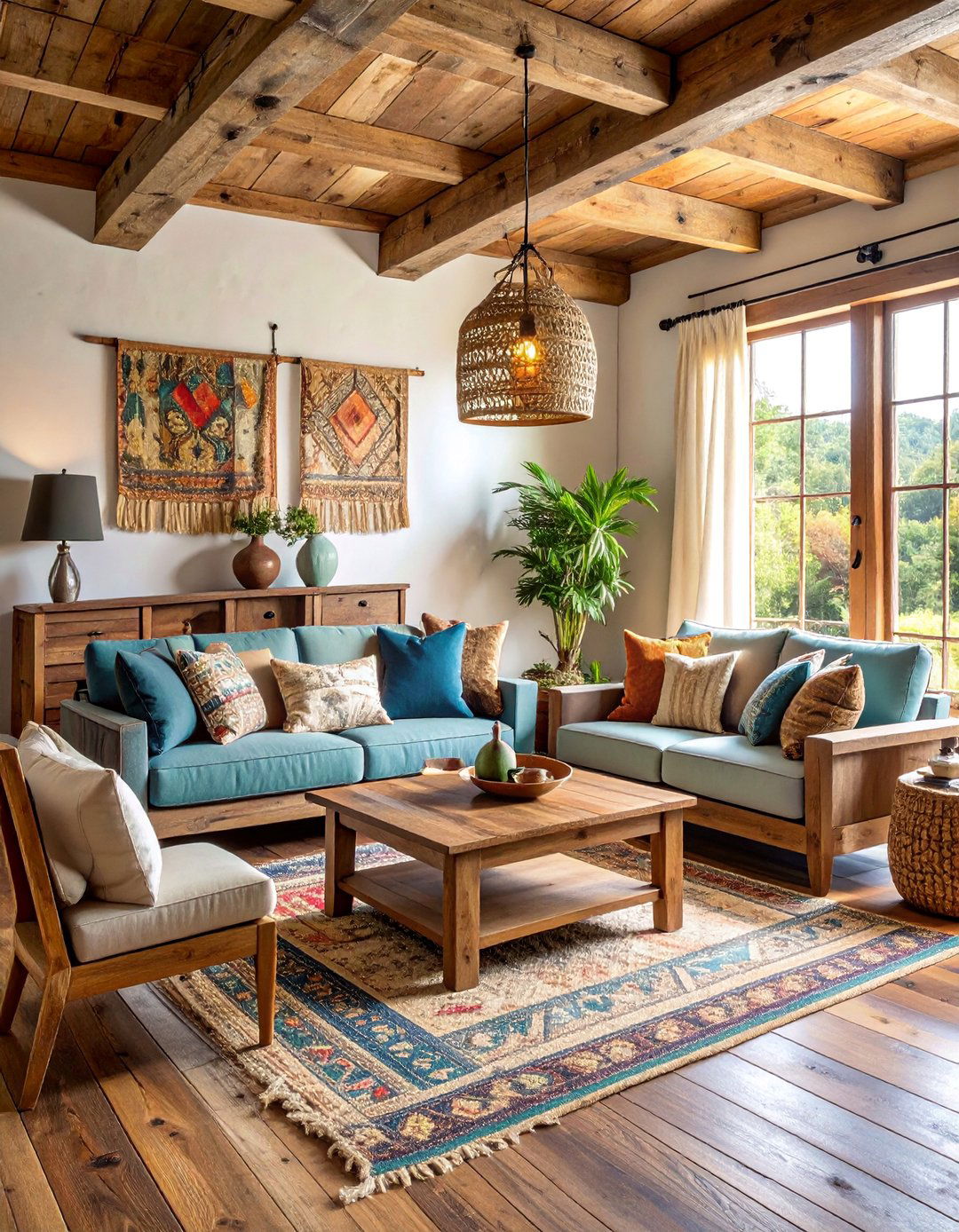 Weathered Wood and Patina Living Room - 25 Natural Living Room Ideas