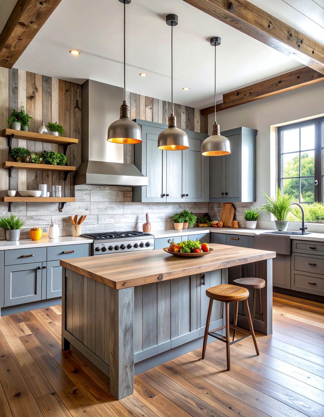 Weathered Wood with Natural Gray Patina - 25 Rustic Backsplash Ideas