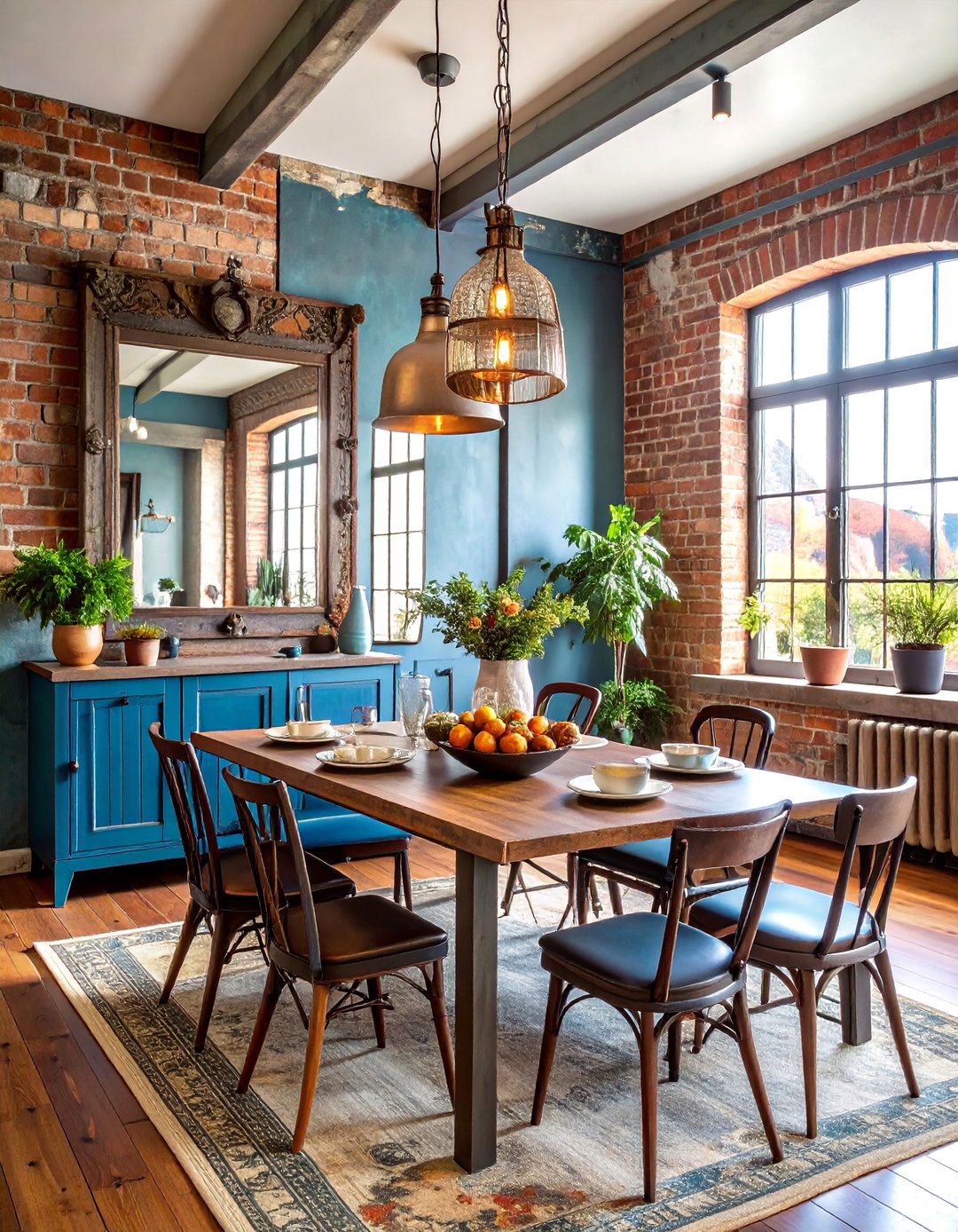 Weathered Zinc Mirror with Industrial Patina - 25 Dining Room Mirror Ideas