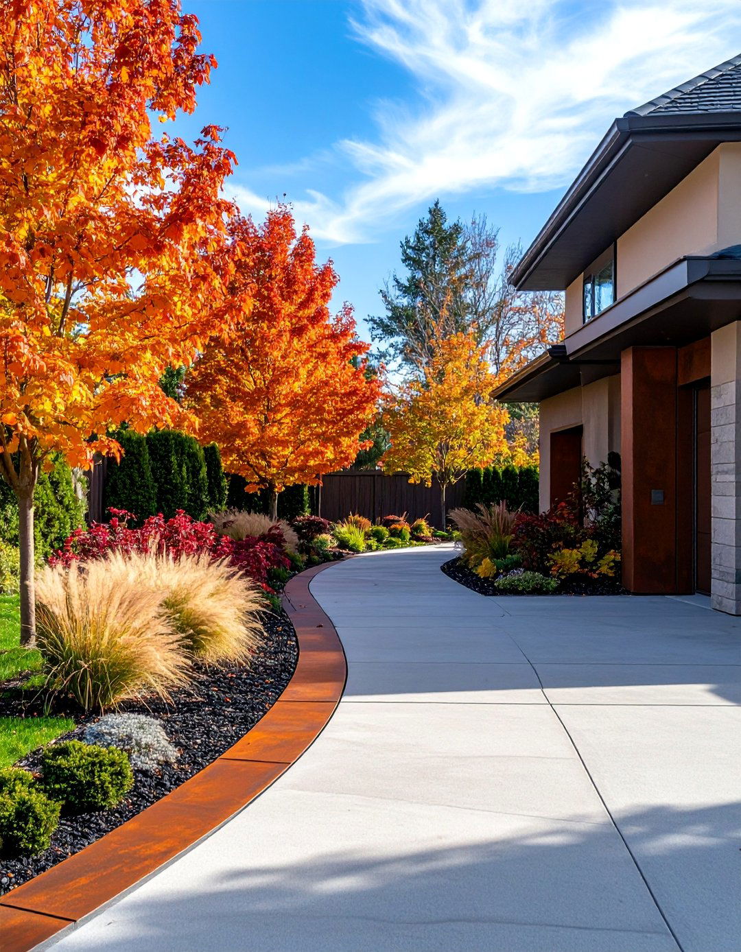 Weathering Steel Edging - 25 Gravel Driveway Edging Ideas