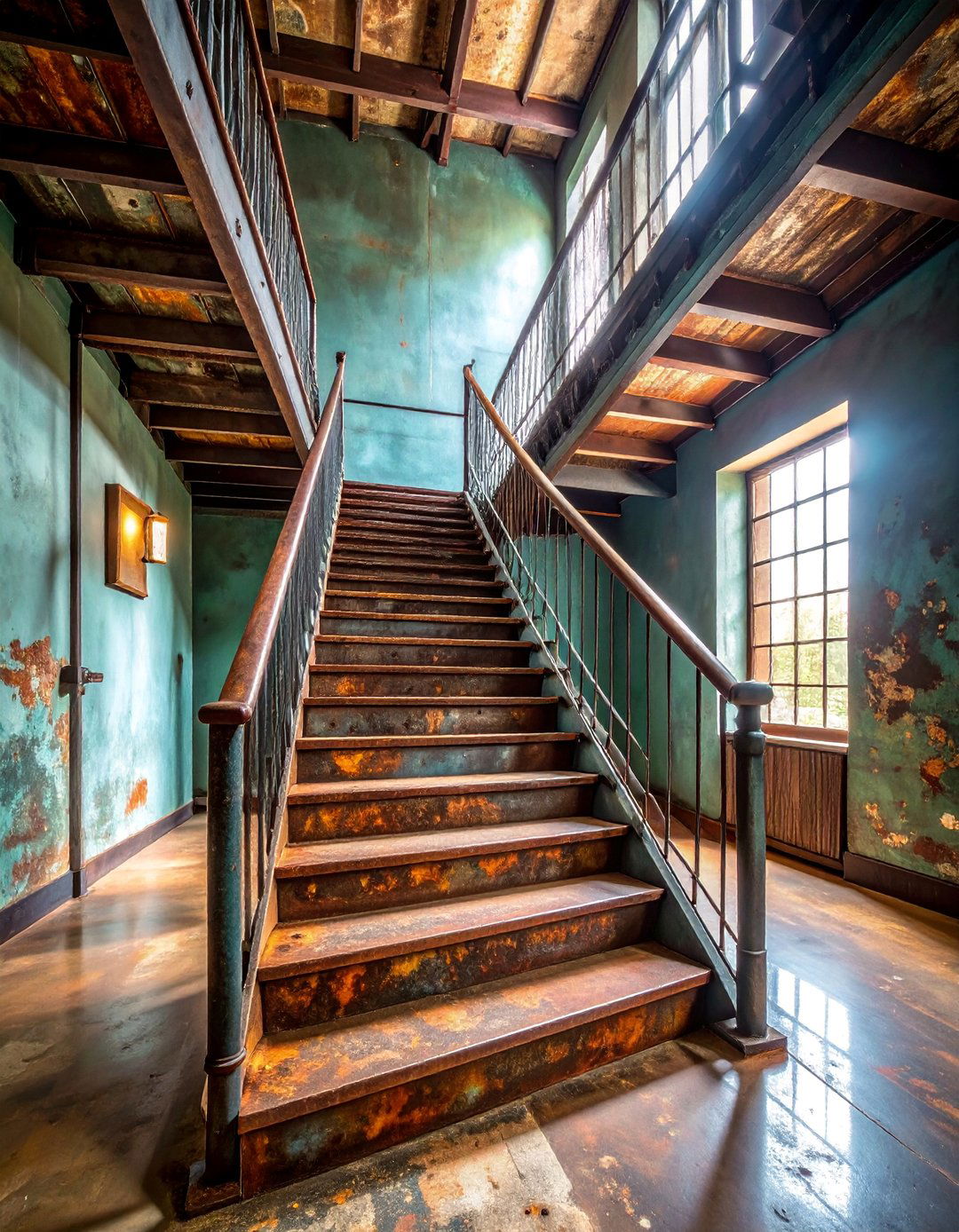 Weathering Steel Staircase with Patina Finish - 25 Contemporary Staircase Design Ideas