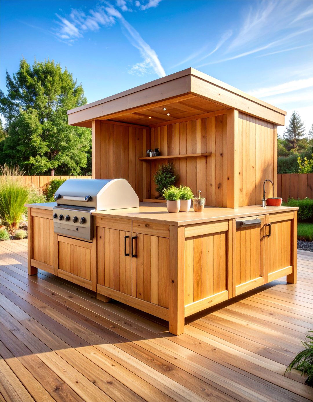 Weatherproof Cedar Mud Kitchen with Sealed Finish - 25 Mud Kitchen Ideas for Kids