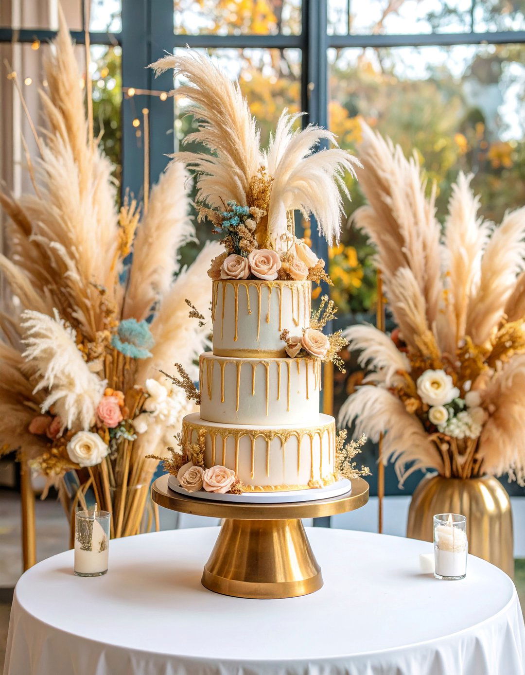 Wedding Cake Decoration Theme - 25 Pampas Grass Wedding Decor Ideas