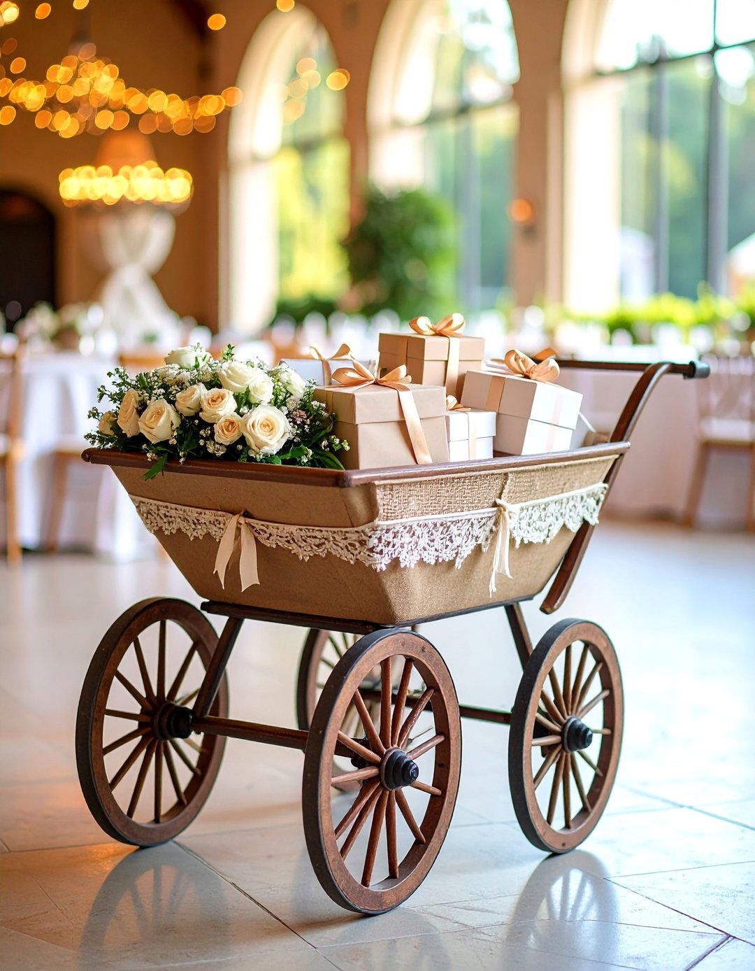 Wedding Reception Favor Display - 25 Old Wheelbarrow Ideas