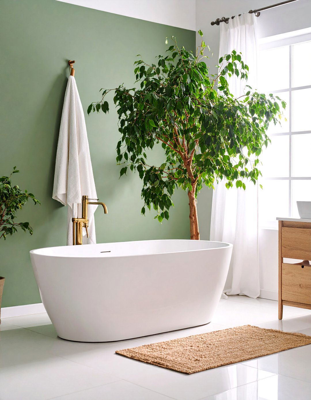 Weeping Fig Tree Elegance - 25 Best Plants for Bathroom