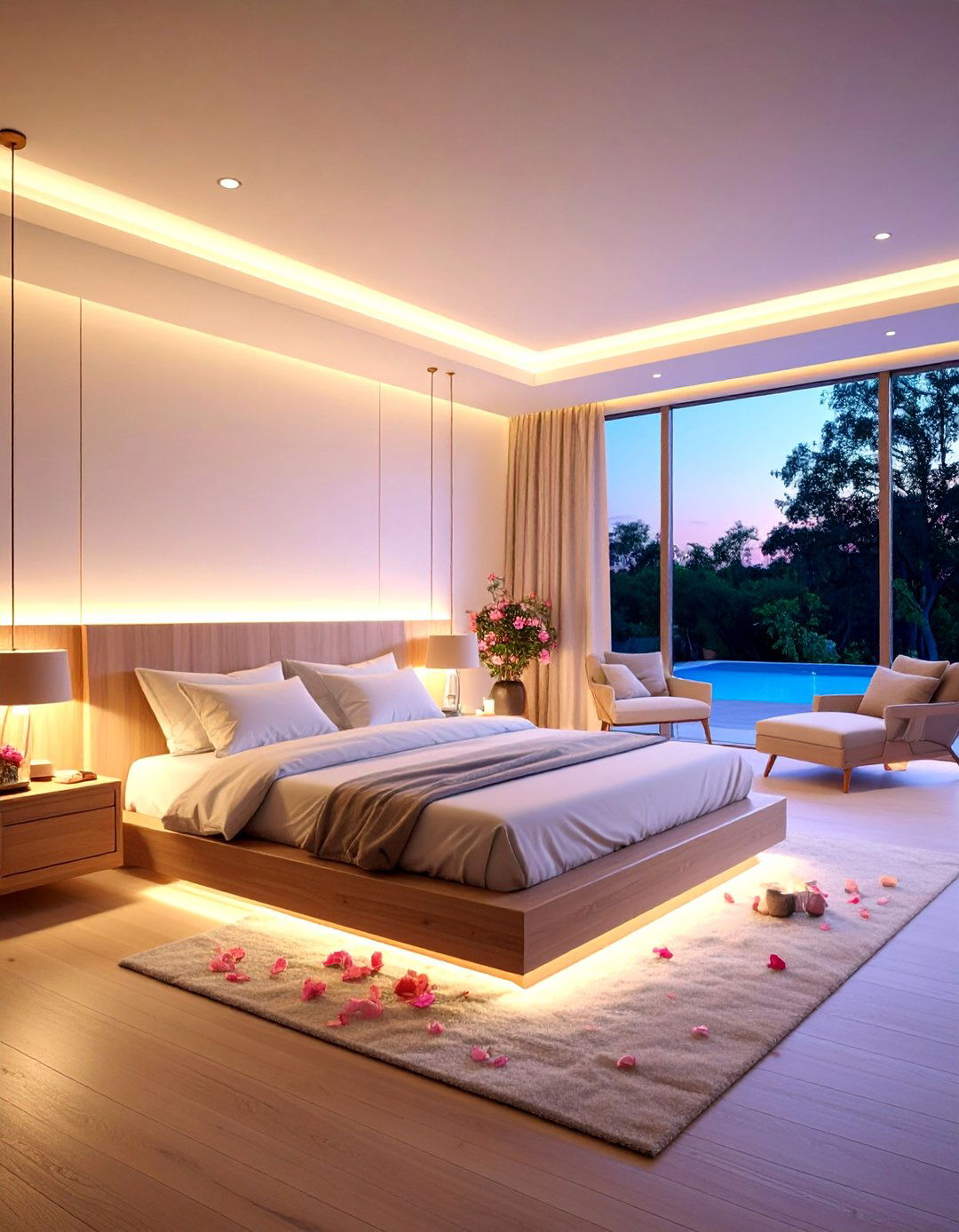 Wellness Focused Bedroom with Circadian LED Technology - 25 Aesthetic Room Ideas With Led Lights