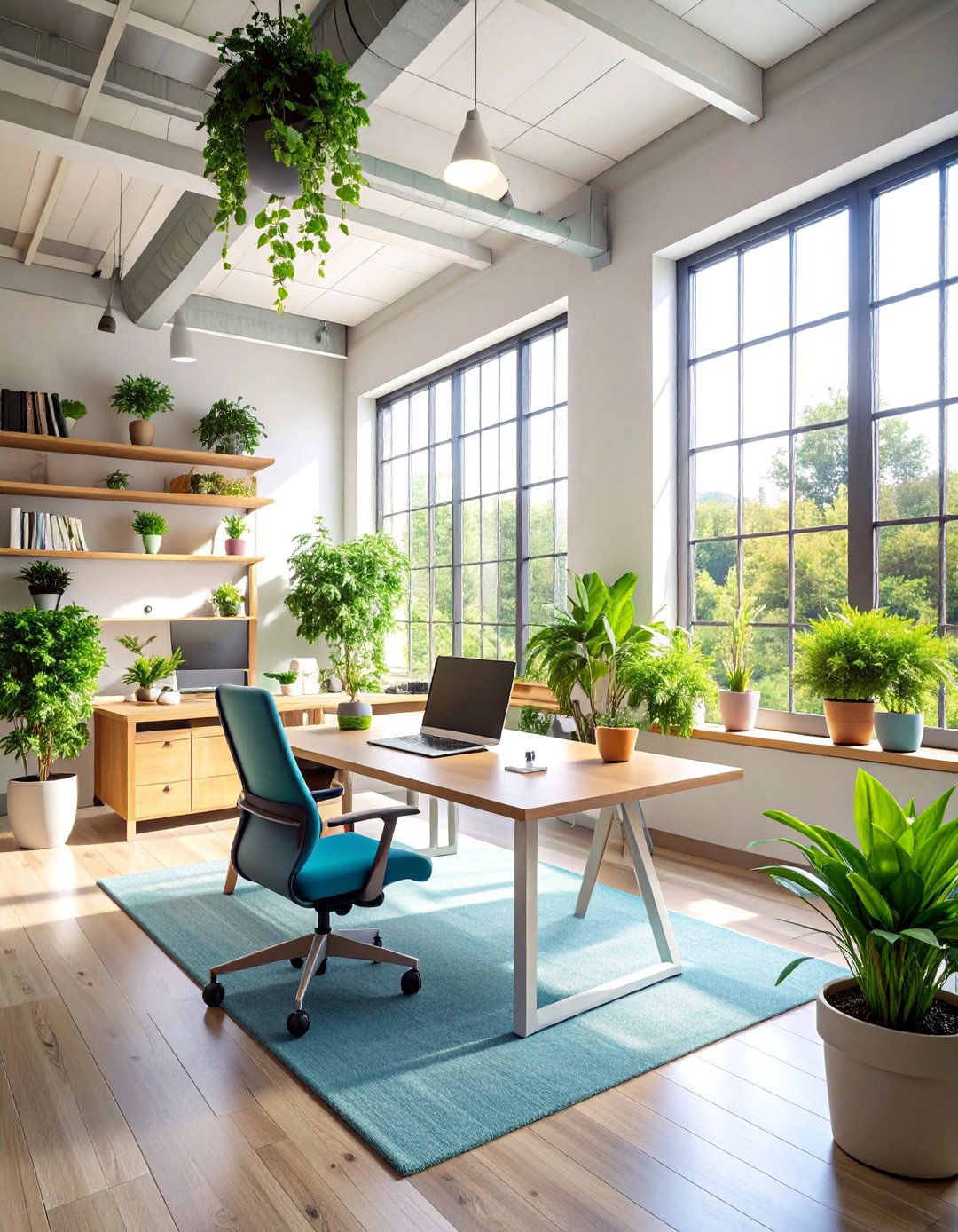 Wellness Focused Loft Office with Health Elements - 25 Loft Office Ideas