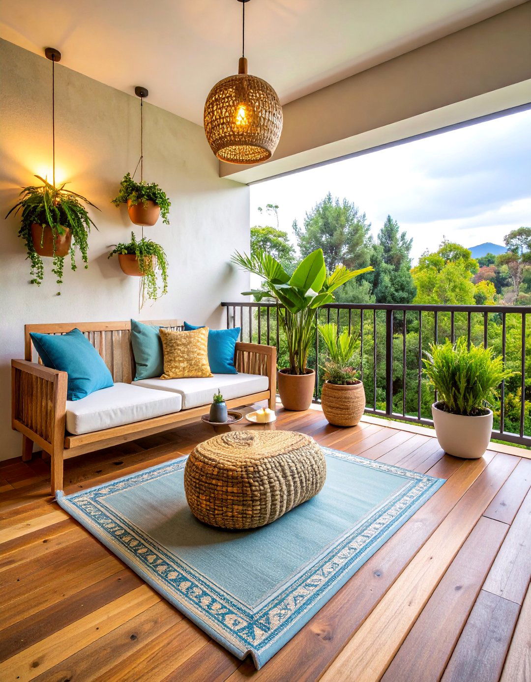Wellness Retreat Bedroom Balcony with Yoga Space - 25 Bedroom Balcony Ideas