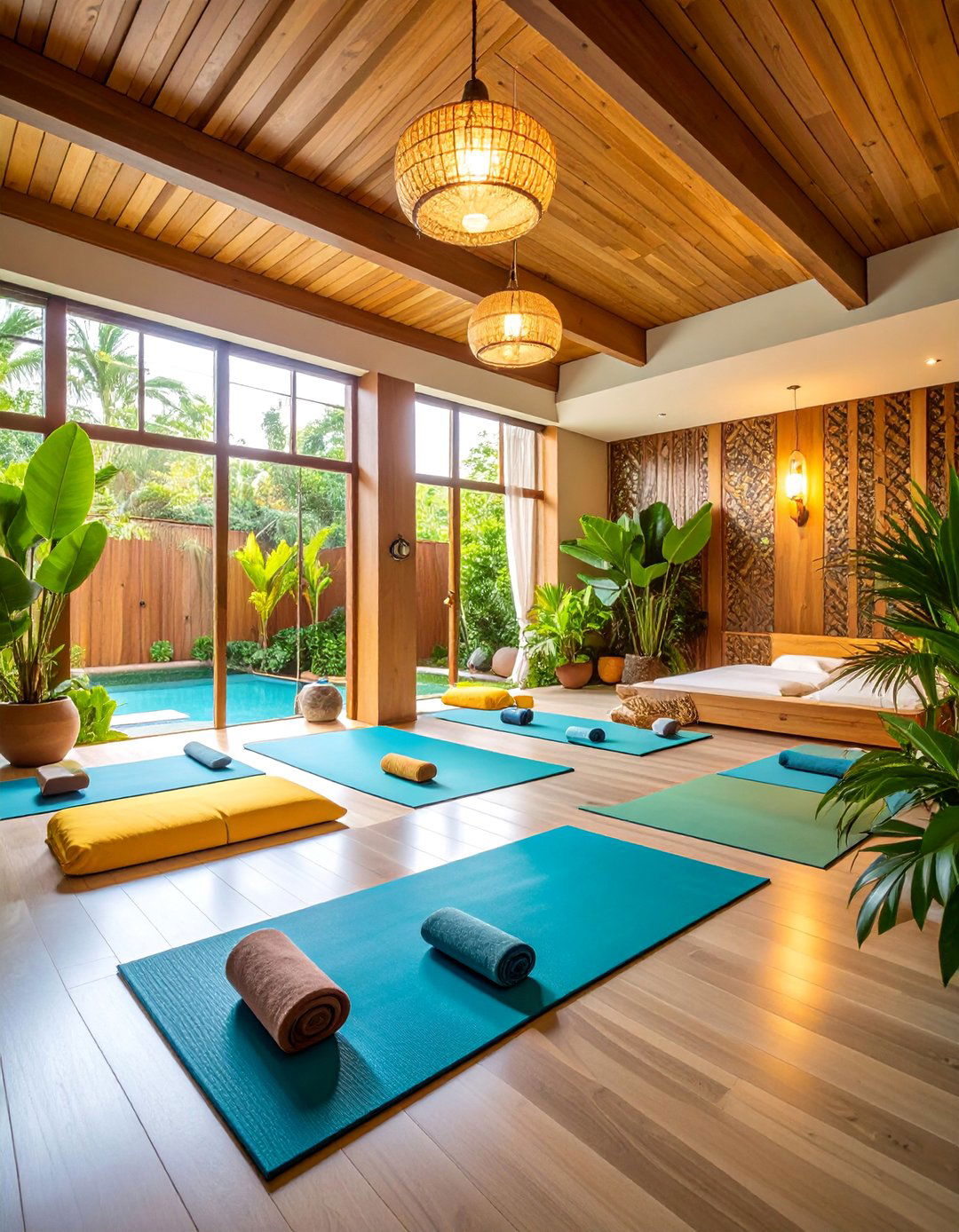 Wellness Retreat Hotel Room with Yoga Spaces - 25 Hotel Room Design Ideas