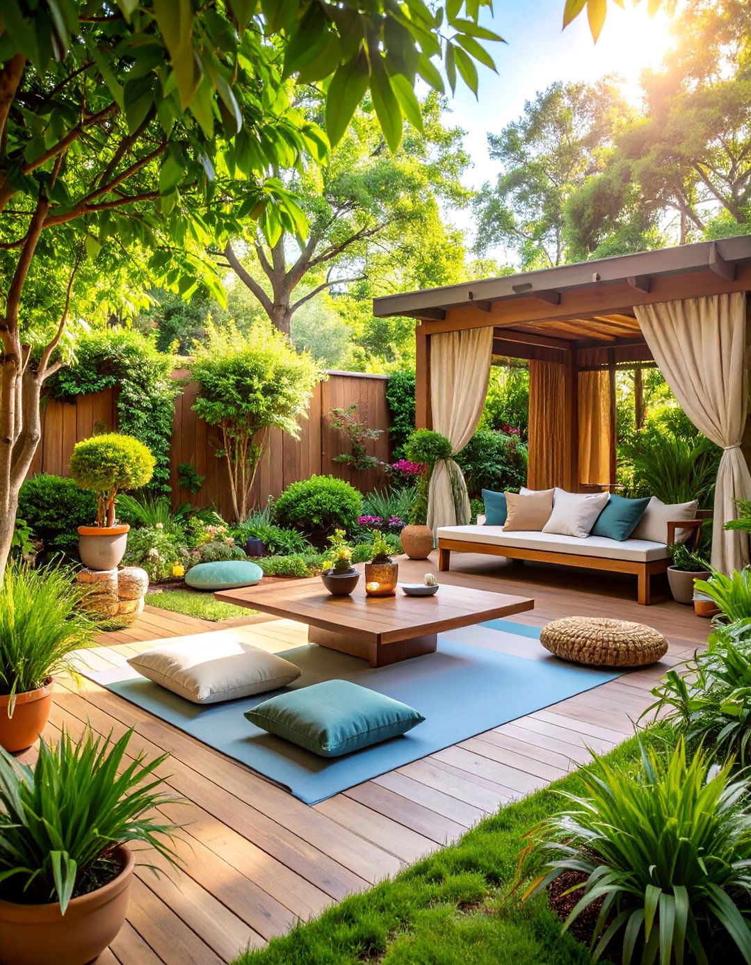 Wellness Retreat Patio Garden with Health Focused Features - 25 Patio Garden Ideas