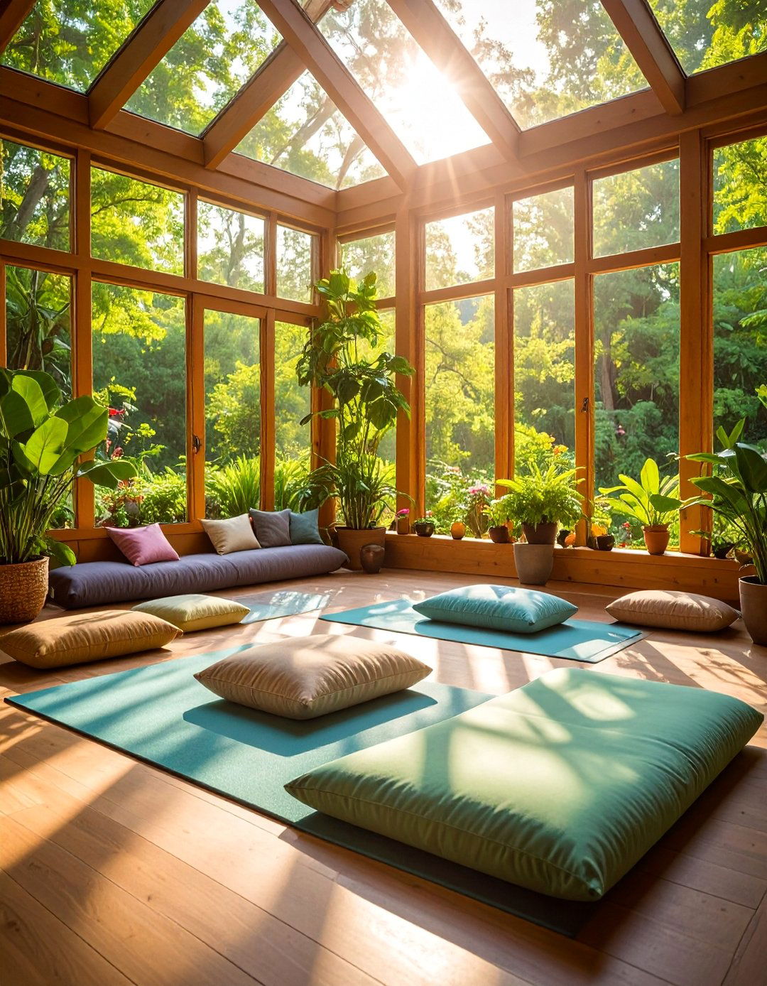 Wellness Retreat Sunroom with Yoga and Meditation Space - 25 Small Sunroom Ideas