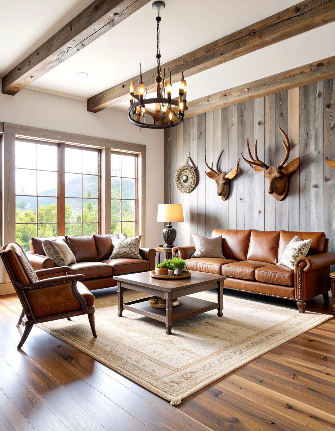 Western Big Game Room with Ranch Style Decor - 25 Hunting Man Cave Ideas