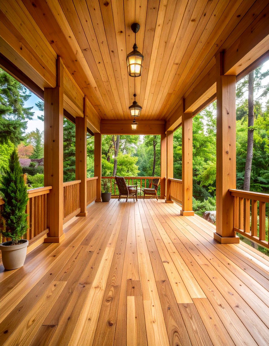 Western Red Cedar Natural Weather Resistant Flooring - 25 Porch Flooring Options