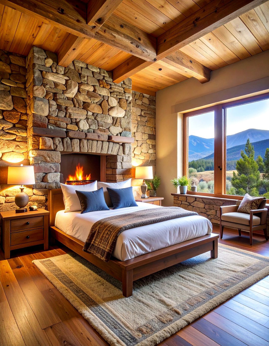 Western Stone Accent Bedroom - 25 Western Bedroom Ideas