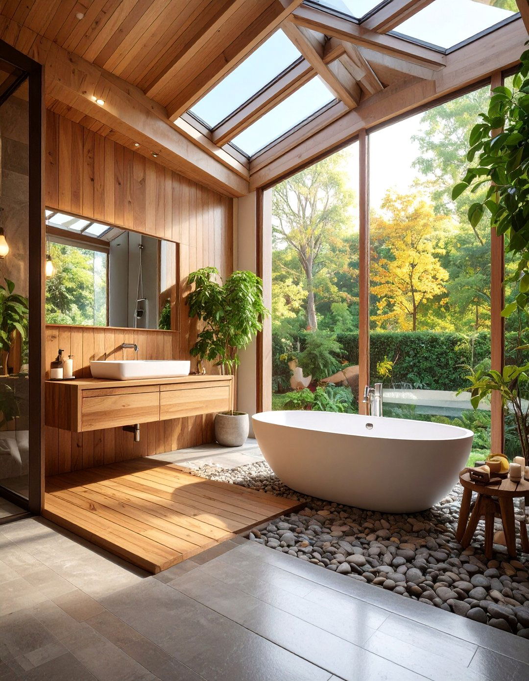 Wet Room Design with Natural Wood Accents - 25 Bathroom Remodel Ideas