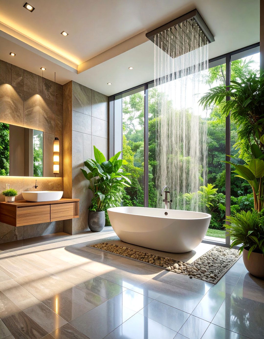 Wet Room with Freestanding Bathtub Integration - 25 Wet Room Ideas