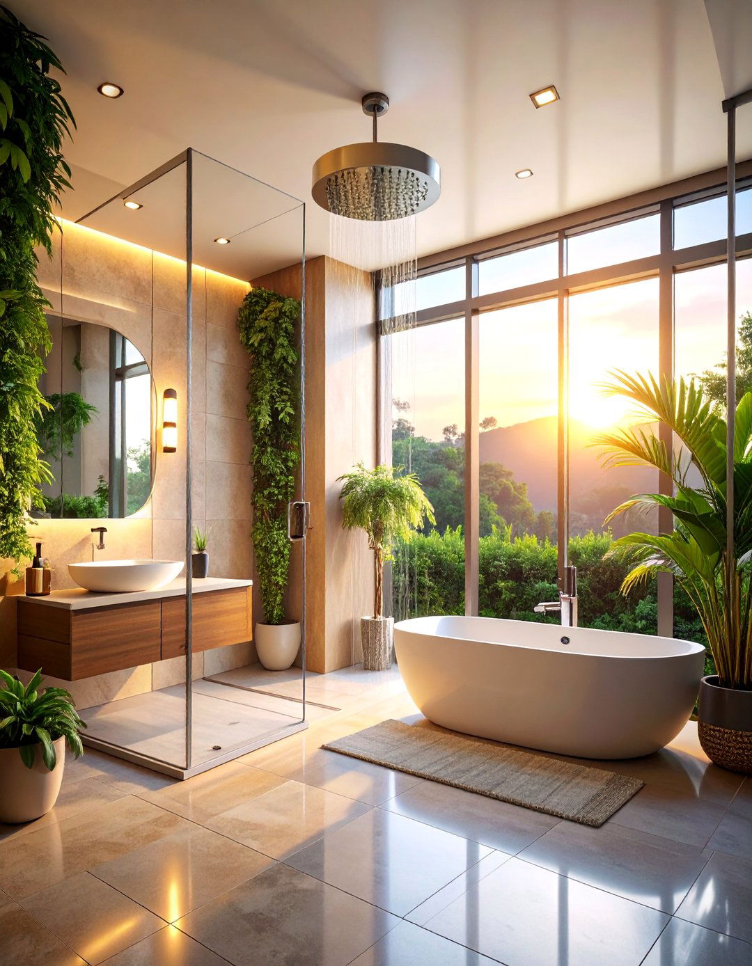 Wet Room with Glass Partitions - 25 luxury bathroom ideas