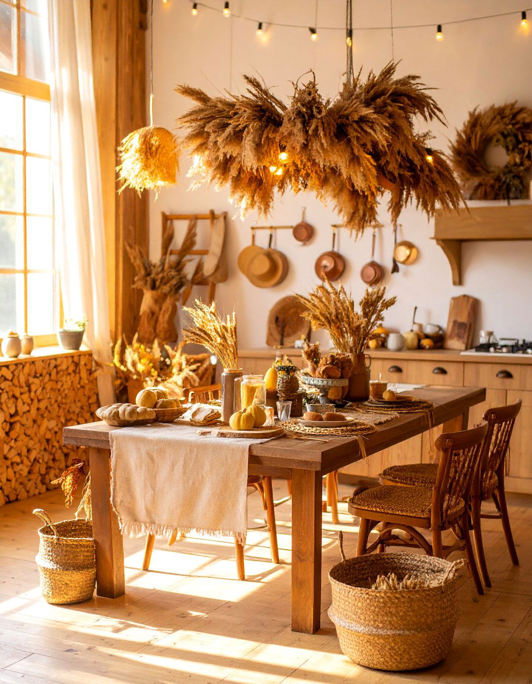 Wheat Sheaf and Grain Bundle Displays - 25 Thanksgiving Decor Ideas