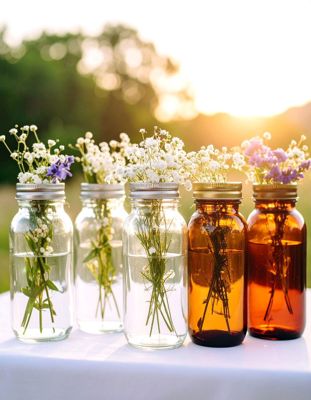 Whimsical Wildflower Meadow - 25 Bud Vase Wedding Centerpiece Ideas