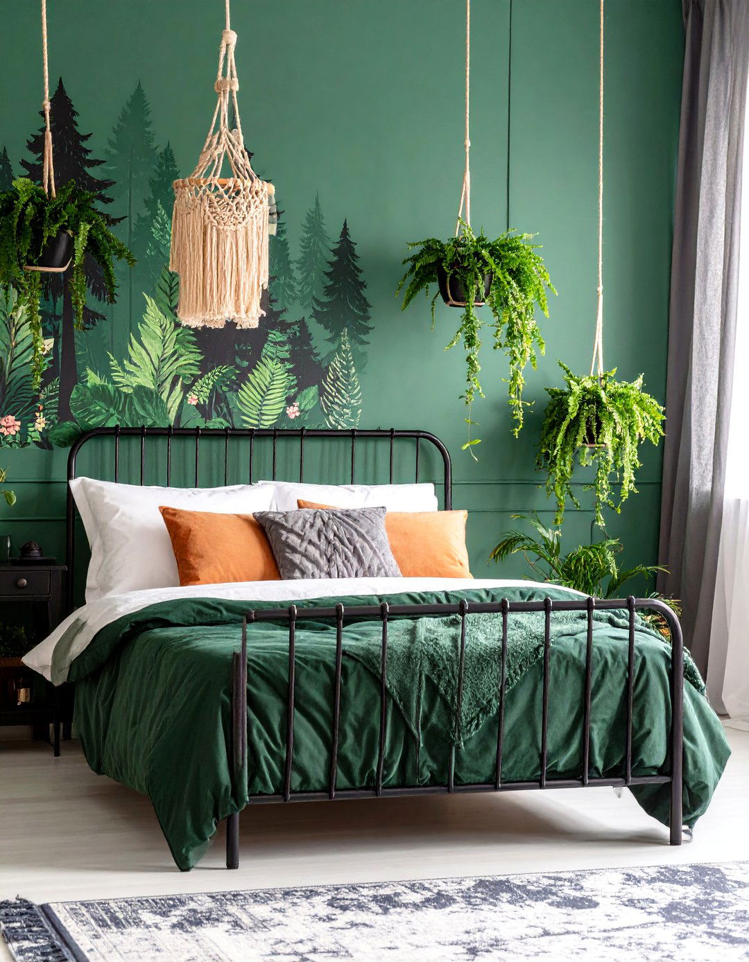 Whimsigoth Forest Bedroom with Trailing Plants - 25 Pastel Goth Bedroom Ideas