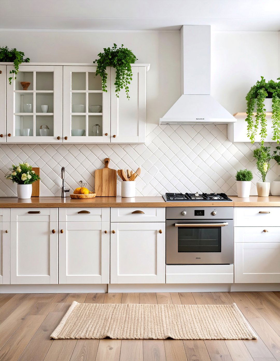 White Basket Weave Kitchen Backsplash - 25 White Kitchen Backsplash Ideas