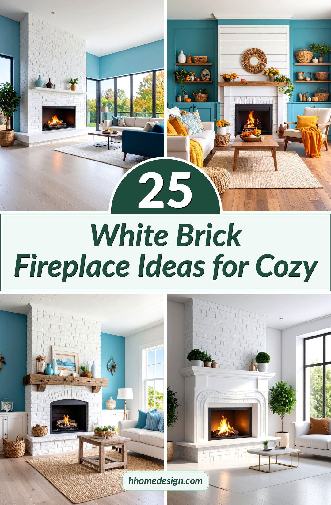 25 White Brick Fireplace Ideas for Cozy