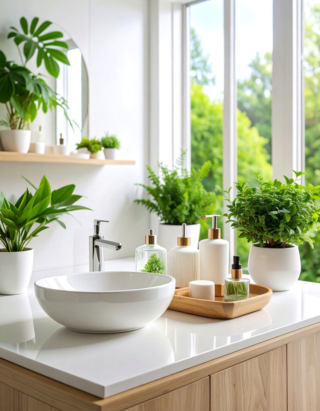 White Ceramic Minimalist Tray - 25 Bathroom Tray Ideas
