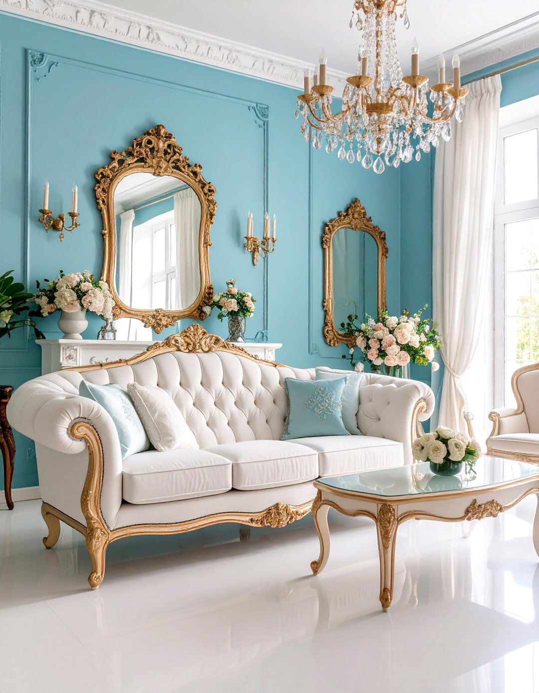 White Couch Parisian Chic Apartment Style - 25 White Couch Living Room Ideas
