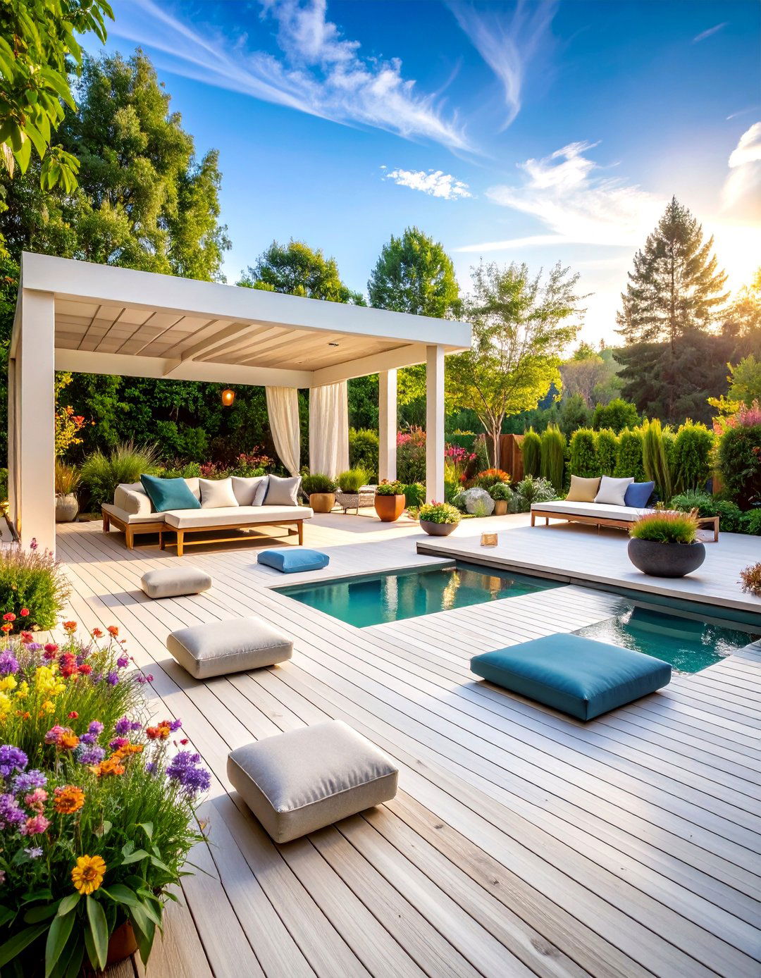 White Deck with Yoga and Wellness Space - 25 White Deck Ideas